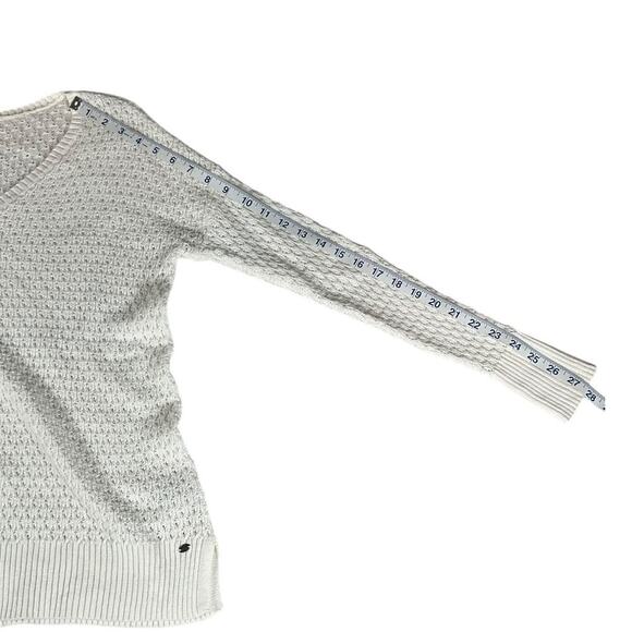 American Eagle V-Neck Sweater White Size Small Light Weight Waffle Knit - Picture 8 of 11